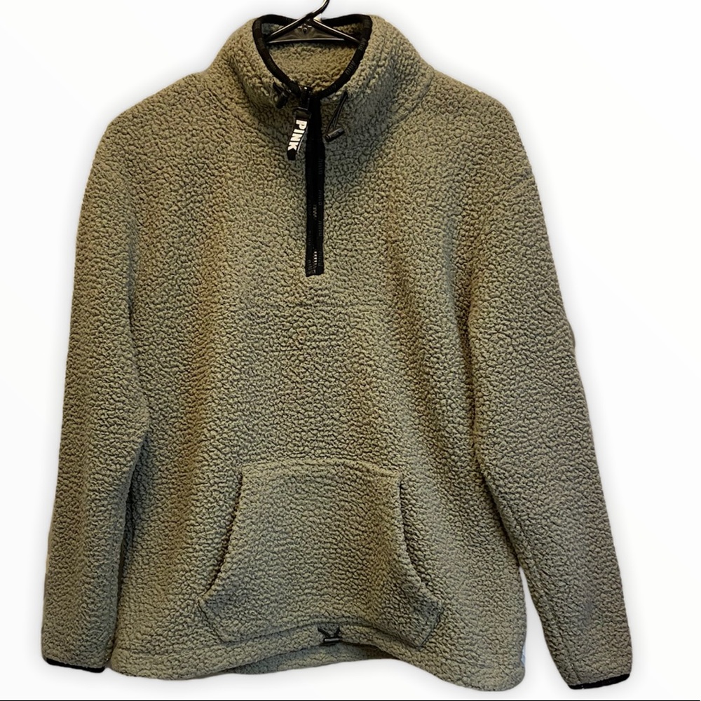 Victoria secret PINK Sherpa quarter zip jacket